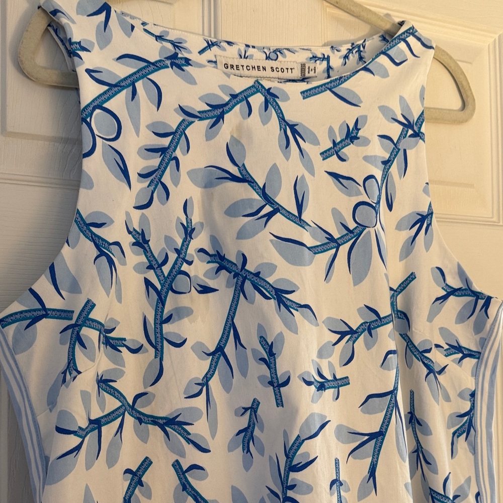 Gretchen Scott Designs Blue and White Midi Dress